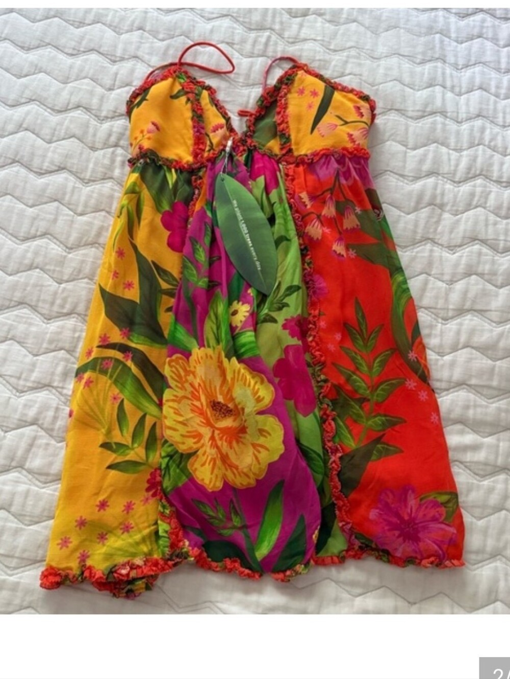 FARM RIO Bright Tropicsl Floral Mini Dress - Picture 2 of 6